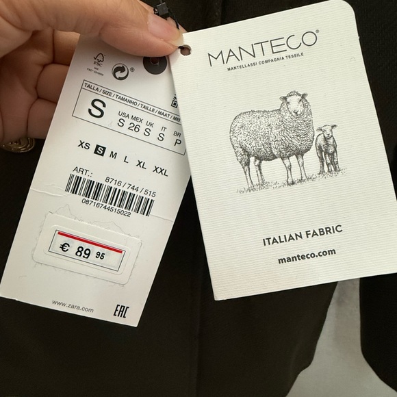 ZARA Dark Olive Pea Coat with Gold Buttons - Picture 11 of 13